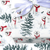Winter Dog Christmas Gift Wrap, Golden Retriever Wrapping Paper, Adorable Golden Retriever Present Paper, Holiday Dog Lover Christmas Wrap Roll