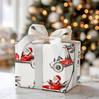 Number 6 and 44 Auto Racing Gift Wrap, Vintage Race Car Santa Wrapping Paper, Watercolor Motorsport Holiday Paper, Christmas Wrapping Paper