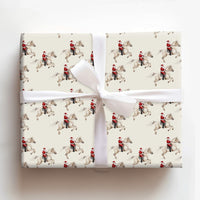 Equestrian Christmas Gift Wrap, Santa on Horseback Wrapping Paper, Watercolor Santa Wrapping Paper, Horse Lover Holiday Gift Wrap Roll