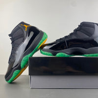 Low Top Sneakers, Black Green Yellow Colorway, Lace Up Design, Casual Gift for Sneaker Fans