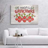 Personalized Name Canvas Print, Family Christmas Canvas Art, Holiday Digital Download, Christmas Wall Decor, Printable Family Canvas Art