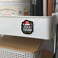 Humorous Santa Hat Political Protest Fridge Magnet, Anti-Trump Christmas Magnet, Liberal Democrat Humor Magnet, Anti GOP Holiday Vinyl Present
