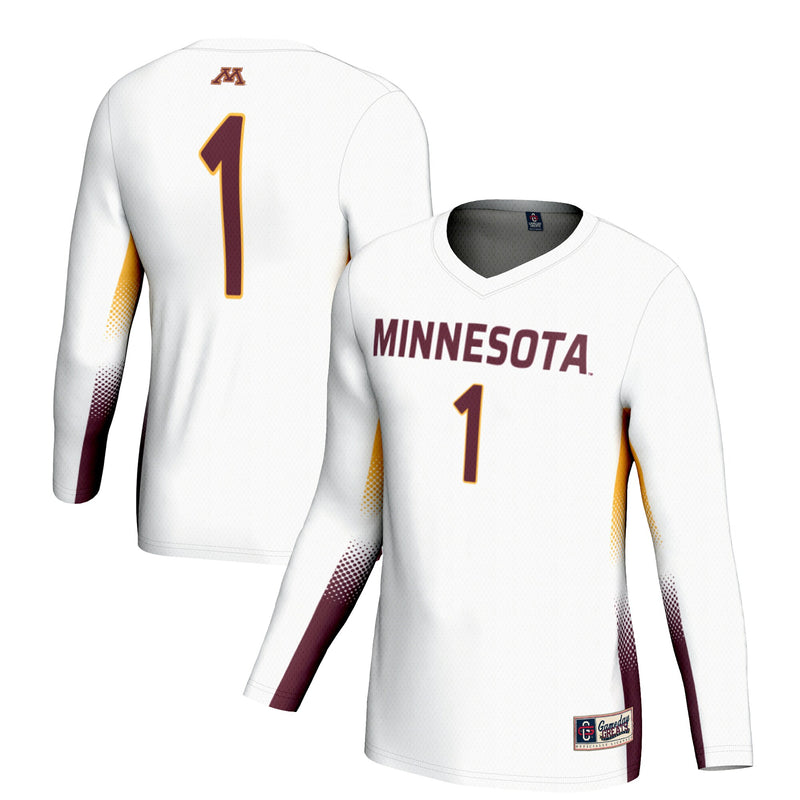 #1 Minnesota Golden Gophers Lightweight Volleyball Jersey - White