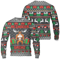 Weightlifting Ugly Sweater, Buff Reindeer Christmas Sweatshirt, Humorous Fitness Holiday Sweatshirt, Bodybuilder Xmas Pullover, Gym Sweatshirt