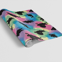 Christmas Holiday Gift Wrap Roll, Santa Silhouette Wrapping Paper, Festive Xmas Wrapping Paper, Family Holiday Present Wrap