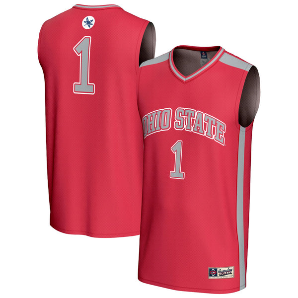 #1 Ohio State Buckeyes Lightweight Basketball Fashion Jersey - Scarlet
