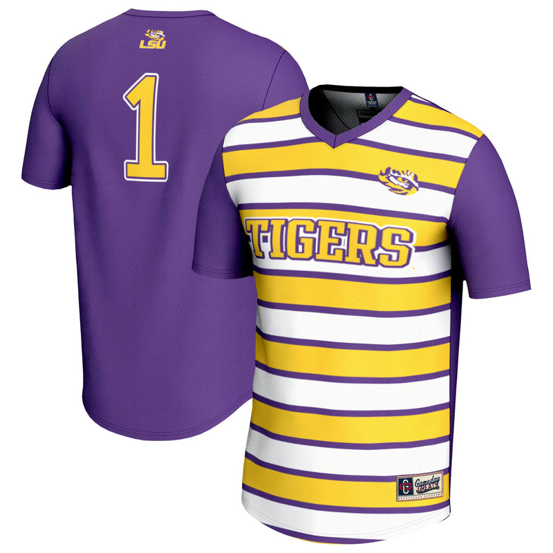 #1 LSU Tigers Lightweight Soccer Fashion Jersey - Purple