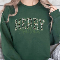 Varsity Lettering Holiday Crewneck, Merry Christmas Camo Sweatshirt, Outdoorsy Hunting Season Sweater, Comfy Winter Pullover, Xmas Present