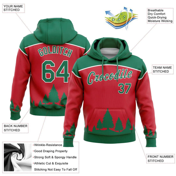 Personalized Name Number Holiday Sweatshirt, Custom Christmas Trees Hoodie, 3D Christmas Sports Pullover, Xmas Team Present