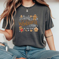 Most Wonderful Time Shirt, Gingerbread Christmas T-Shirt, Adorable Holiday Gingerbread Tee, Retro Christmas Graphic Shirt, Festive Xmas Present