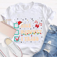Humorous Family Christmas Holiday Shirt, Nice Naughty List Santa Hat Candy Cane T-Shirt, Christmas List Humor Tee, Adorable Christmas T-Shirt