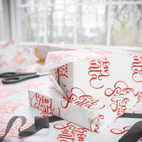 Red Cursive Calligraphy Christmas Gift Wrap, From Santa Wrapping Paper, North Pole Special Delivery Wrapping Paper, Kids Xmas Present Paper