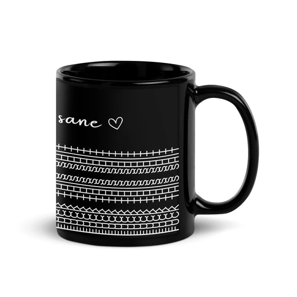 Elegant Christmas Script Coffee Mug, Comfy Holiday Sweater Pattern Mug, Winter Faux Knit Design Tea Cup, Holiday Ceramic Mug