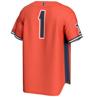 #1 Illinois Fighting Illini Lightweight Baseball Jersey - Orange