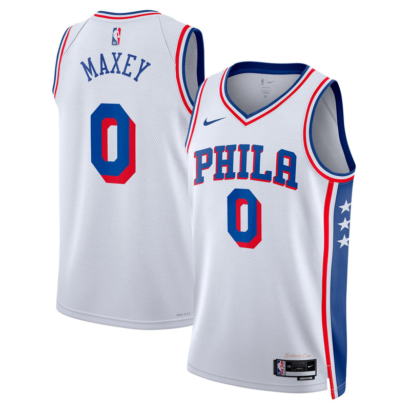 Philadelphia 76ers Association Edition Swingman Jersey - White - Tyrese Maxey