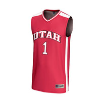 #1 Utah Utes Lightweight Basketball Fashion Jersey - Red
