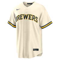 Milwaukee Brewers Cream Home Replica Custom Jersey