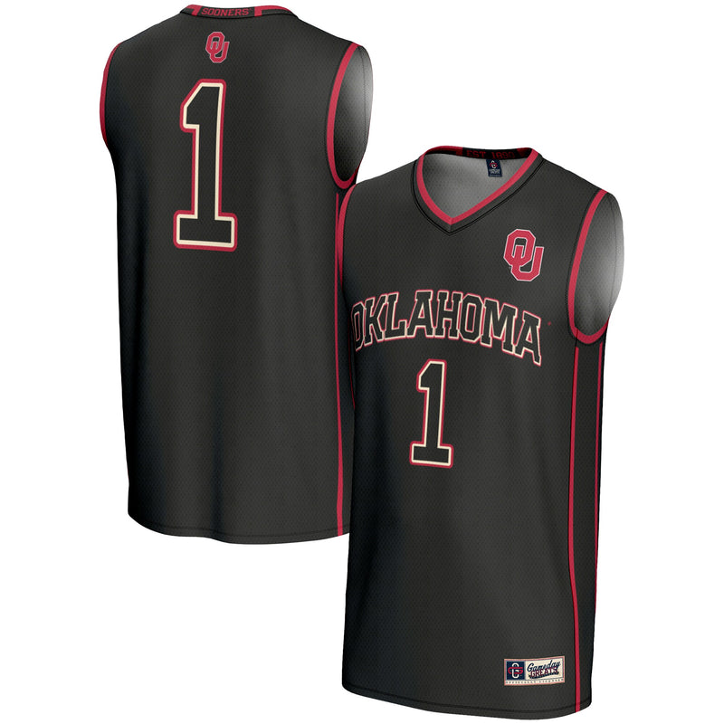 #1 Oklahoma Sooners Lightweight Basketball Jersey - Black