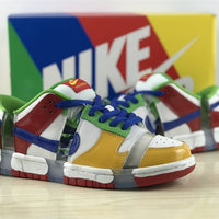 Low Top Sneakers, White Red Green Yellow Colorway, Lace Up Design, Casual Gift for Sneaker Fans