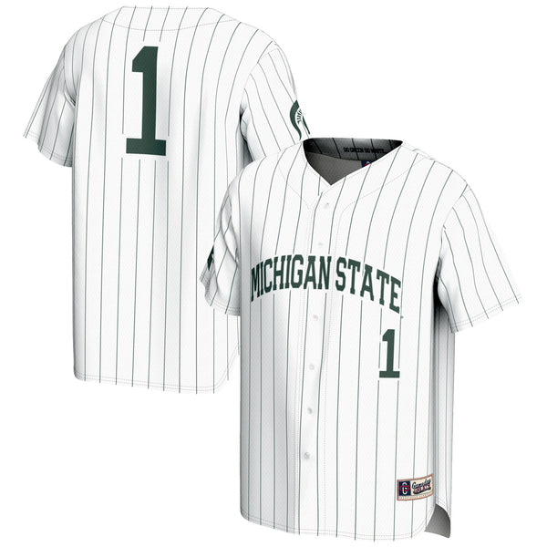 #1 Michigan State Spartans Lightweight Baseball Jersey - White