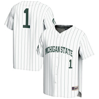 #1 Michigan State Spartans Lightweight Baseball Jersey - White