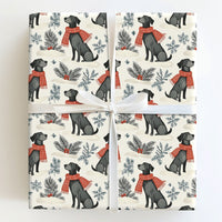 Black Labrador Winter Scarf Gift Wrap, Black Lab Wrapping Paper, Dog Lover Christmas Wrapping Paper, Holiday Puppy Wrapping Paper Roll