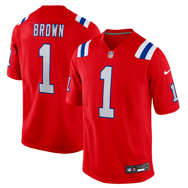 New England Patriots A.J. Brown Red Game Jersey