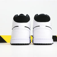Mid Top Sneakers, White Black Colorway, Lace Up Design, Casual Gift for Sneaker Fans