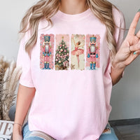 Watercolor Ballet Ballerina Holiday Tee, Nutcracker Christmas T-Shirt, Nutcracker Suite Graphic Shirt, Festive Christmas Present