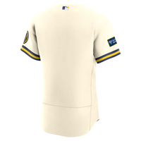 Milwaukee Brewers Cream Home Sponsor Patch Authentic Jersey