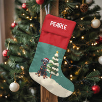 Personalized Dog Christmas Stocking, Doberman Christmas Stocking, Custom Pet Holiday Stocking, Doberman Pinscher Mantel Decor Xmas Present
