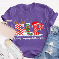 Speech Language Pathologist Tee, SLP Snowman Christmas Shirt, Holiday Speech Therapist T-Shirt, Winter SLP Graphic Tee, Speech Therapy Present