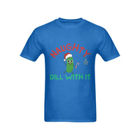 Humorous Pickle Pun Holiday Graphic Tee, Naughty Dill with It Christmas T-Shirt, Retro Xmas Santa Shirt, Humorous Food Pun T-Shirt, Holiday Present