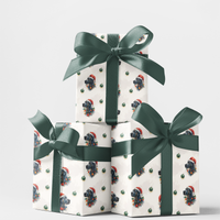 Santa Hat Dog Gift Wrap, Great Dane Christmas Wrapping Paper, Festive Puppy Present Wrap, Holiday Gentle Giant Dog Lover Present Packaging Roll