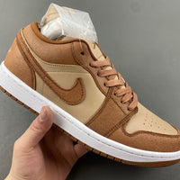 Low Top Sneakers, White Brown Colorway, Lace Up Design, Casual Gift for Sneaker Fans
