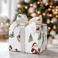 Duck Hunter Gift Wrap, Santa and Mallard Duck Wrapping Paper, Watercolor Christmas Wrapping Paper, Nature Lover Holiday Present Gift Wrap