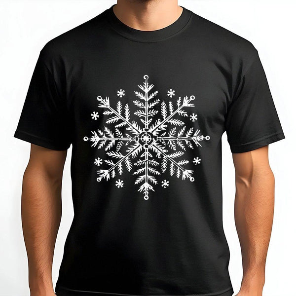 Minimalist Winter Holiday Graphic Tee, Snowflake Christmas T-Shirt, Adorable Festive Snowflake Shirt, Merry Christmas T-Shirt