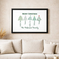 Custom Names Christmas Canvas Print, Family Christmas Tree Wall Art, Holiday Tree Canvas Poster, Xmas Home Canvas Decor Digital Download