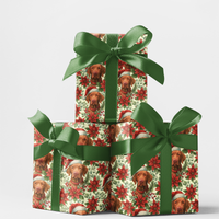 Festive Dog Gift Wrap, Vizsla Christmas Wrapping Paper, Santa Dog Wrapping Paper, Vizsla Lover Gift Wrap Roll, Holiday Xmas Present Wrap