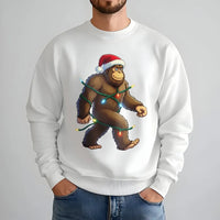 Sasquatch Christmas Lights Sweatshirt, Bigfoot Christmas Sweatshirt, Humorous Bigfoot Christmas Crewneck, Retro Yeti Xmas Sweater, Holiday Present
