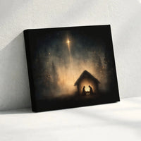 Bethlehem Star Manger Poster, Nativity Scene Wall Art, Christmas Silhouette Print Digital Download, Religious Christian Decor