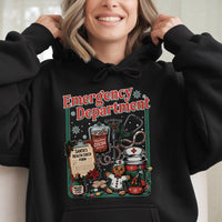 ER Nurse Holiday Hooded Sweatshirt, Emergency Department Christmas Hoodie, Medical Doctor Xmas Pullover, Healthcare RN Present