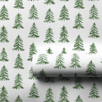 Forest Evergreen Gift Wrap, Watercolor Pine Tree Wrapping Paper, Rustic Winter Tree Wrapping Paper, Woodland Christmas Gift Wrap Roll