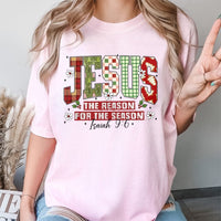 Plaid Christmas Faith T-Shirt, Jesus Is the Reason for the Season Shirt, Christian Holiday Tee, Religious Faith Graphic Shirt, Xmas Present