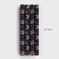 Winter Dog Gift Wrap, German Shepherd Christmas Wrapping Paper, Red Scarf Snowflake Wrapping Paper, Holiday Dog Lover Gift Wrap