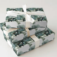 Holiday Wreath Golf Gift Wrap, Christmas Golf Cart Wrapping Paper, Festive Golfer Present Paper, Winter Sports Christmas Wrapping Paper Roll