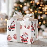 Humorous Science Christmas Gift Wrap, Watercolor Santa Brain Wrapping Paper, Brain Ornament Holiday Paper, Medical Student Gift Wrapping Roll
