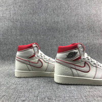 High Top Sneakers, White Red Colorway, Lace Up Design, Casual Gift for Sneaker Fans
