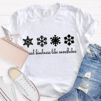 Christmas Teacher Shirt, Spread Kindness Like Snowflakes T-Shirt, Festive Holiday Graphic Tee, Winter Kindness Tee, Adorable Xmas Teacher Present