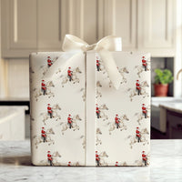 Equestrian Christmas Gift Wrap, Santa on Horseback Wrapping Paper, Watercolor Santa Wrapping Paper, Horse Lover Holiday Gift Wrap Roll